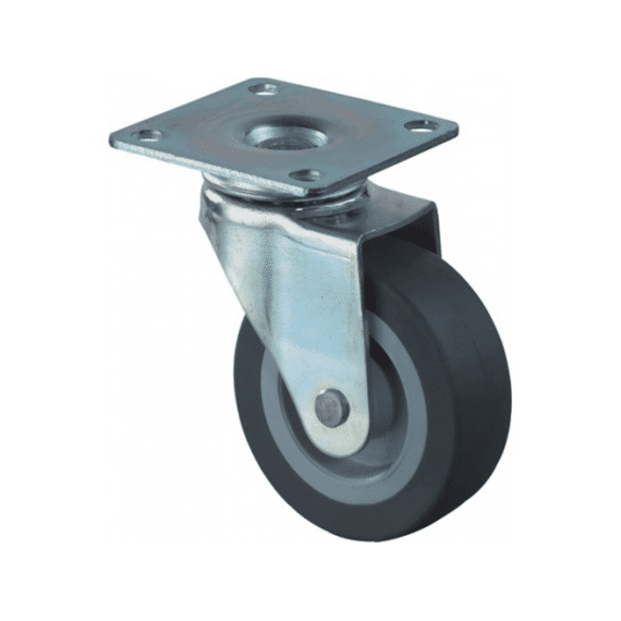 Zwenkwiel Zwarte Rubber 30 Mm