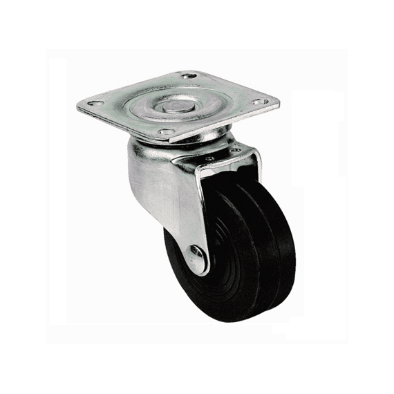 Zwenkwiel Zwarte Rubber 65 Mm