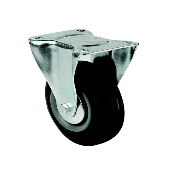 Bokwiel Zwarte Rubber 65 Mm