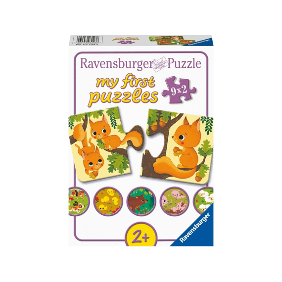 Puzzel 9x2st My first puzzle Dieren en hun kleintjes