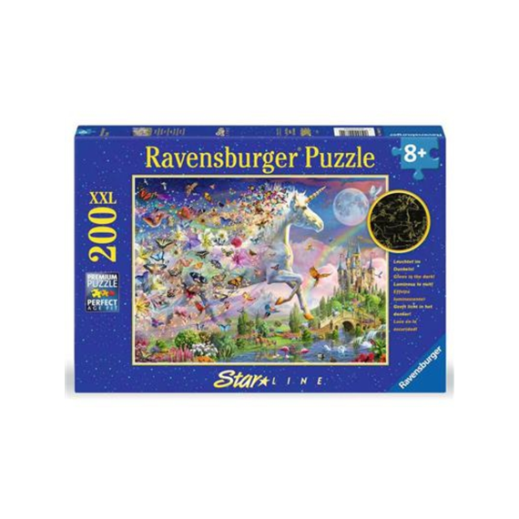 Puzzel 200st XXL Schitterende Eenhoorn met Vlinders