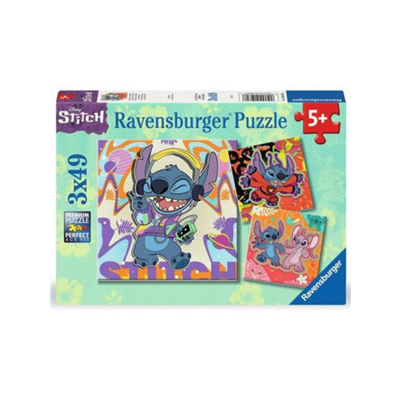 Puzzel 3x49st Disney Stitch
