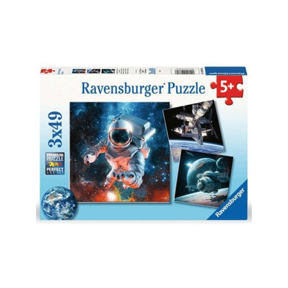 Puzzel 3x49st Avontuur in de ruimte