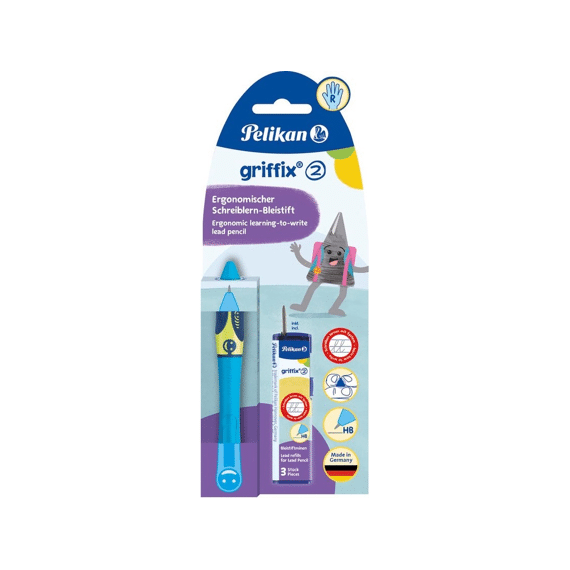 Pelikan Griffix Vulpotlood Rechtshandig Neon Fresh BLue