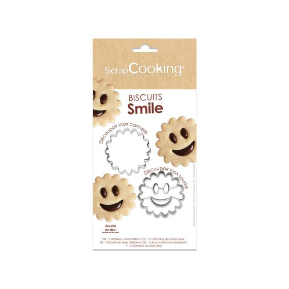 Scrap Cooking Decoupoir Set 2 Cutters Smiley Koekjes