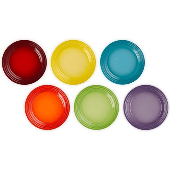 Le Creuset Ontbijtbord 22cm 6stuks Regenboog