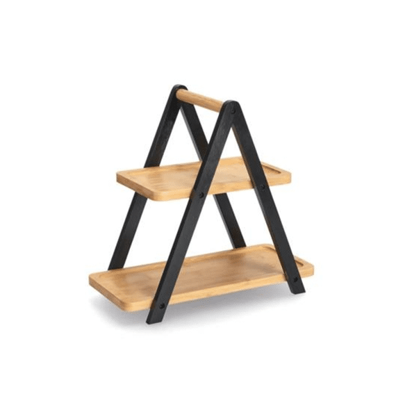 Zeller Etagere Bamboe Zwart 34x17,2x32cm