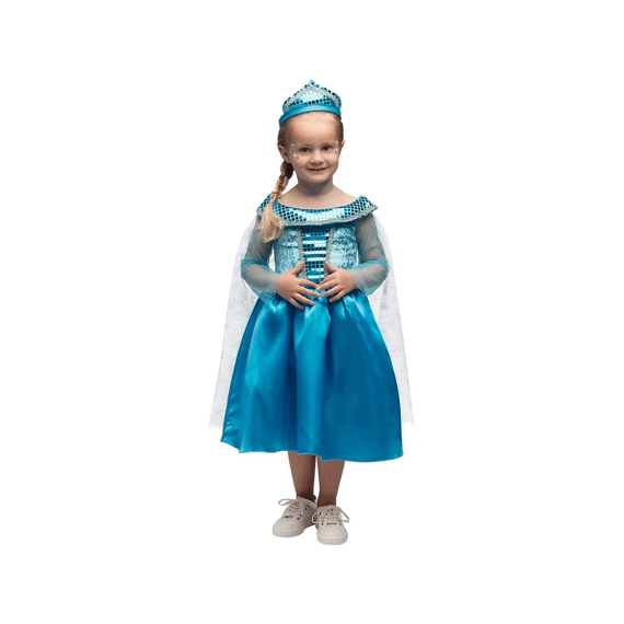 Kinderkostuum Winter princess blauw 3-4 Jaar