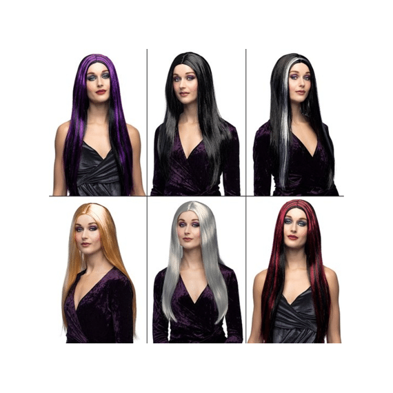 Pruik Heks 6 Kleuren Assortiment