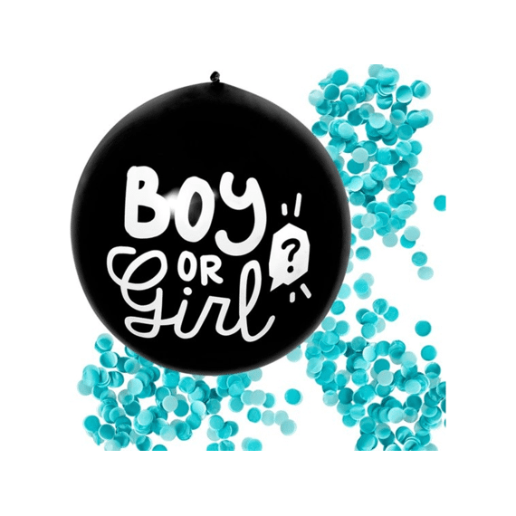 Confettiballon ''Boy or Girl?'' Blauwe vulling