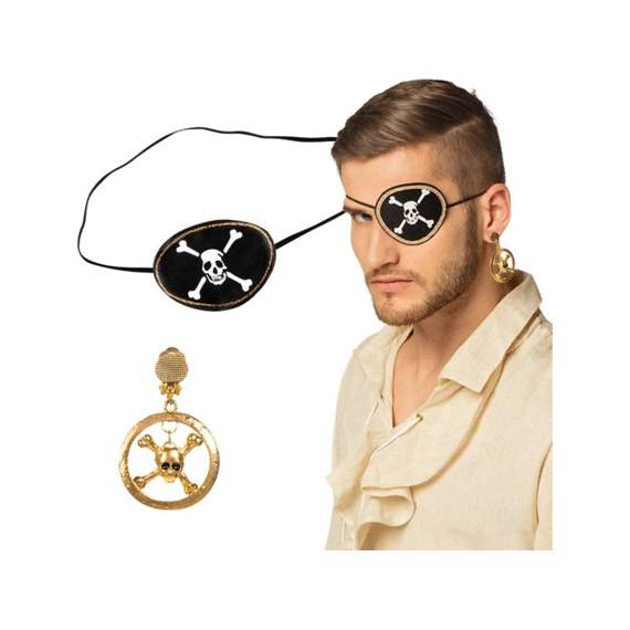 Set Piratenooglapje + oorbel