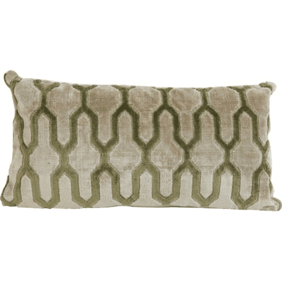 Kussen 60x30cm Jembana Zand + Olijfgroen