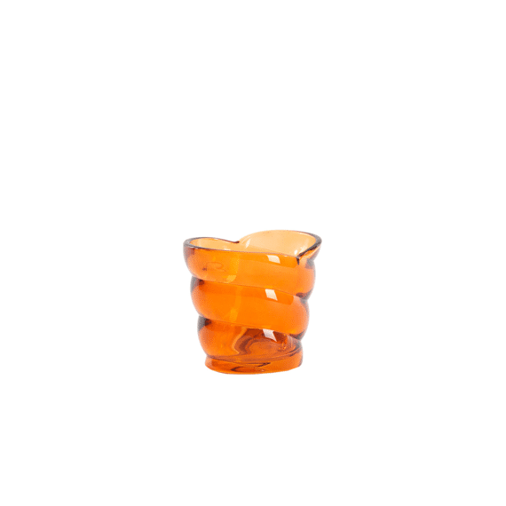 Theelichthouder 10x7x9cm Malea Glas Oranje