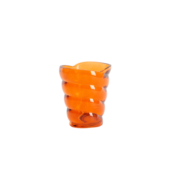 Theelichthouder 10.5x7x12.5cm Malea Glas Oranje