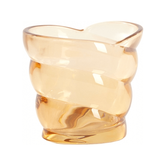 Theelichthouder 10x7x9cm Malea Glas Perzik