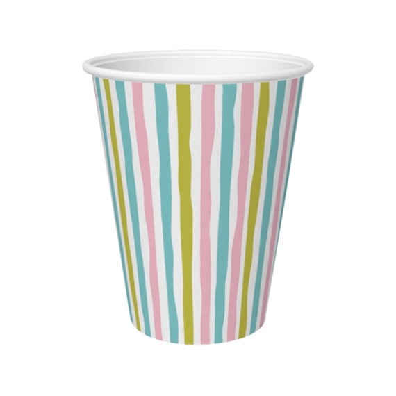 Duni Bio Beker Papier 24cl 10stuks Bright Stripes