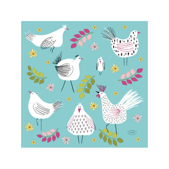 Duni Servetten 33x33cm 20stuks Hen Parade