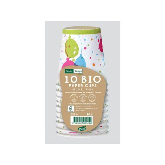 Duni Bio Beker Papier 24cl 10stuks Splash Balloons