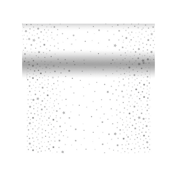 Duni Dunicel Tafelloper/Placemats 0,4x4,8m Silver Stardust