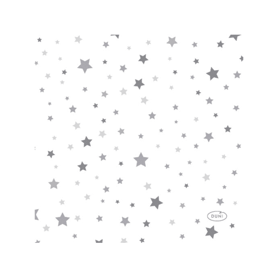 Duni Servetten 24x24cm 20stuks Silver Stardust