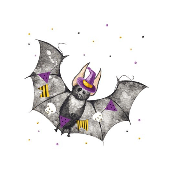 Duni Servetten 33x33cm 20stuks Bat Halloween