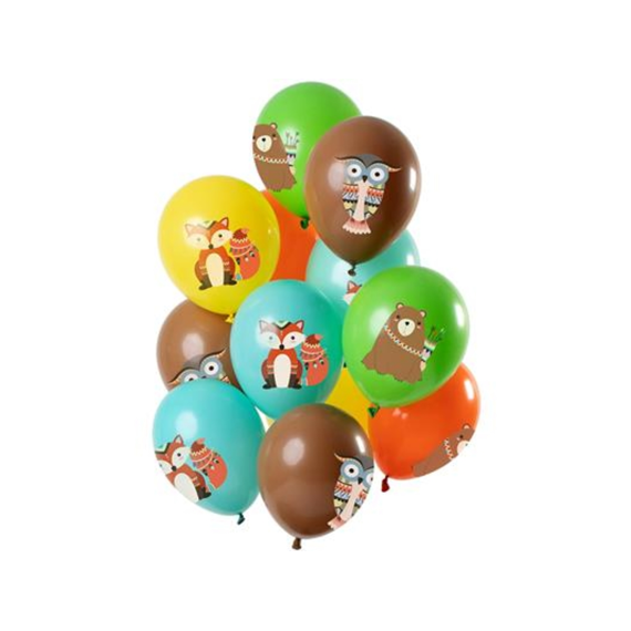 Ballon 33cm Woodland 12st Assortiment