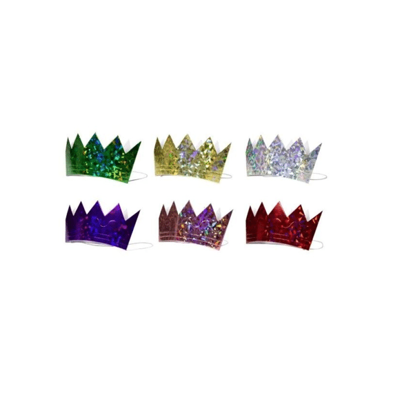 Verjaardagskroon Meerkleurig Holografisch 6st Assortiment