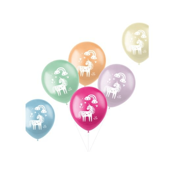 Ballonnen Unicorns Rainbows 6st