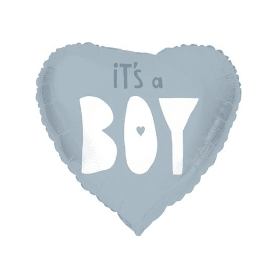 Folie Ballon Hartvormig 45cm It''s a Boy Blauw