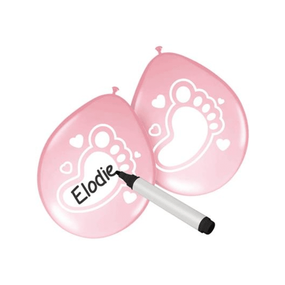 Ballon Beschrijfbaar Baby Meisje 6stuks