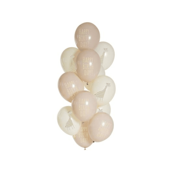 Ballon 33cm Birthday Giraffe 12stuks