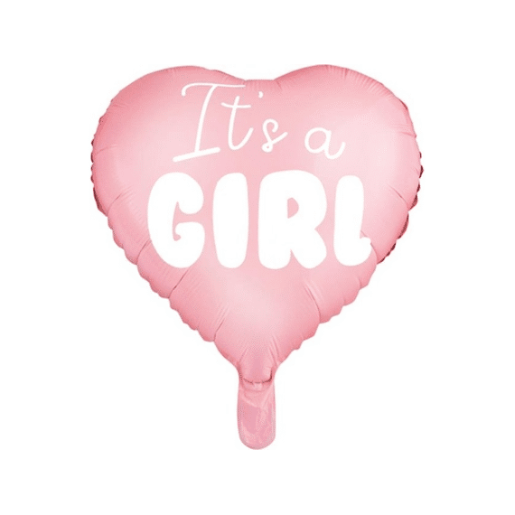 Folie Ballon Hartvormig 45cm It''s a Girl Roze