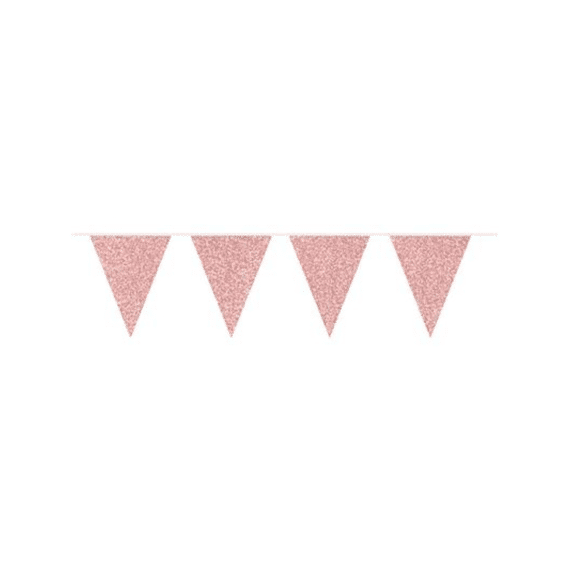 Vlaggenlijn Rosé Goudkleurige Glitter 6m
