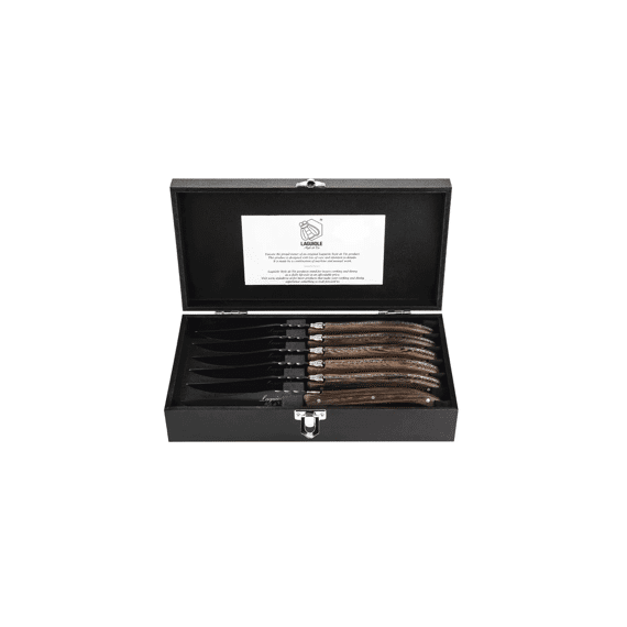 Laguiole Luxury Line Steakmes 6stuks Wengé Zwart