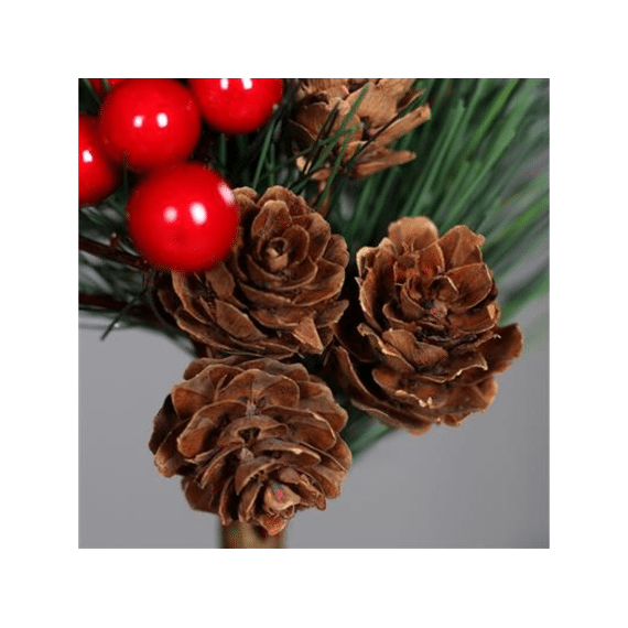 Kunstbloem Tak Den Berries and Cones 60cm Rood