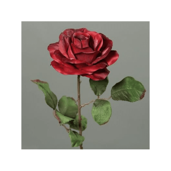 Kunstbloem Roos 62cm Burgundy
