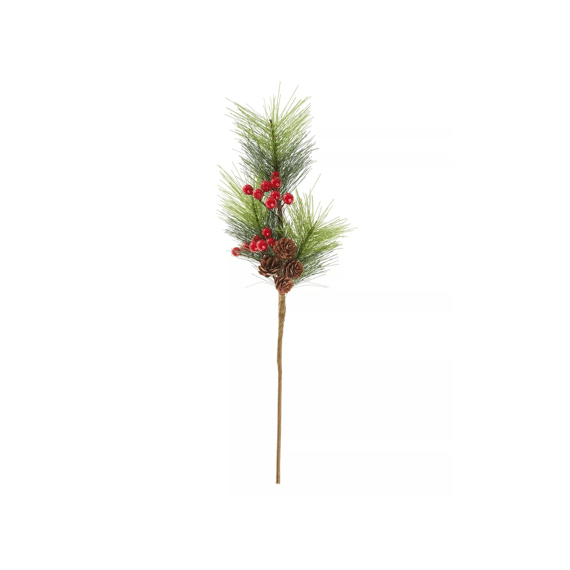 Kunstbloem Tak Den Berries and Cones 45cm Rood