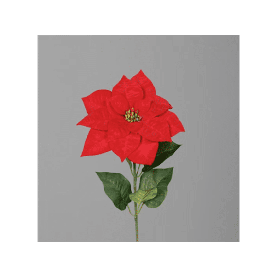 Kunstbloem Kerstroos Poincettia 65 cm Rood