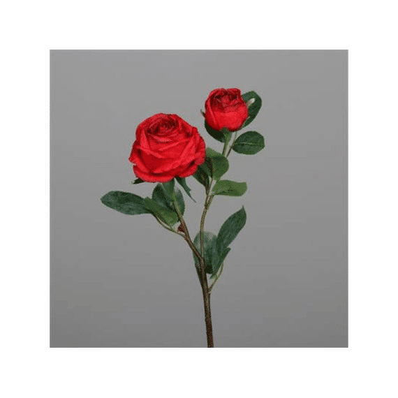Kunstbloem Roos met knop 57cm Rood