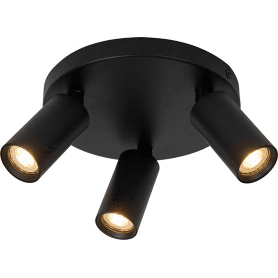 Lucide Ritmo Plafondspot Ø 18 Cm 3xgu10 (mr11) Zwart