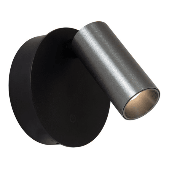 Lucide Toni Oplaadbare Wandspot / Wandlamp Accu/batterij Ø 8,1 Cm Led Dimb. Grijs Ijzer