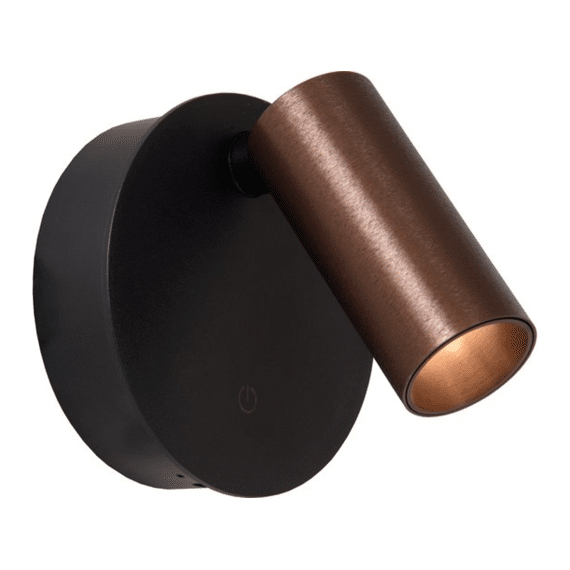 Lucide Toni Oplaadbare Wandspot / Wandlamp Accu/batterij Ø 8,1 Cm Led Dimb. Magnetisch Koffie
