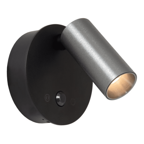 Lucide Toni Oplaadbare Wandspot / Wandlamp Accu/batterij Ø 8,1 Cm Led Dimb. Magnetisch Grijs Ijzer