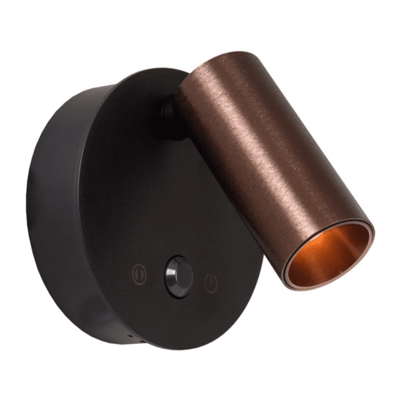 Lucide Toni Oplaadbare Wandspot / Wandlamp Accu/batterij Ø 8,1 Cm Led Dimb. Magnetisch Koffie