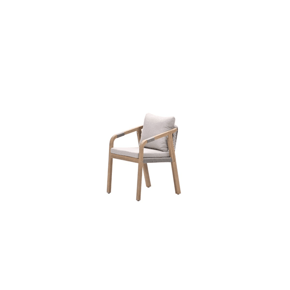 Santos Dining Fauteuil Acacia White Wash/rope Taupe/grey Sand