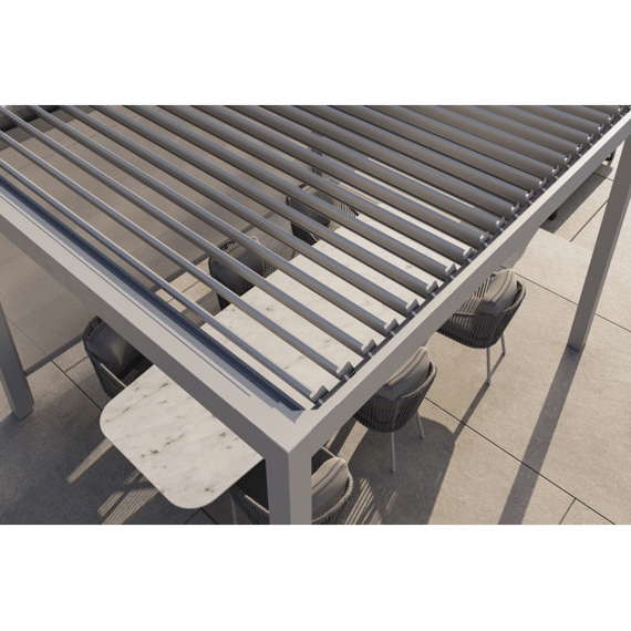 Suns Luxe Gazebo Aluminium Overkapping Manueel Dak 305x365x250cm Camel Sand