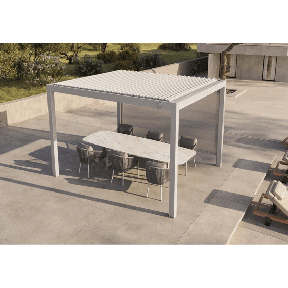 Suns Luxe Gazebo Aluminium Overkapping Manueel Dak 305x365x250cm Camel Sand