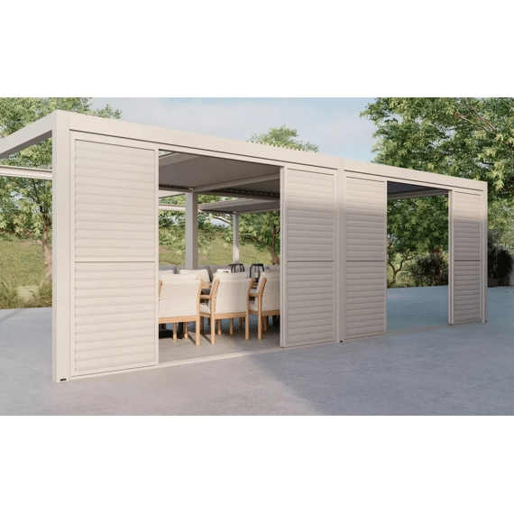 Suns Luxe Schuifdeuren 251cm Voor Zijde Van 275cm Camel Sand 3st.