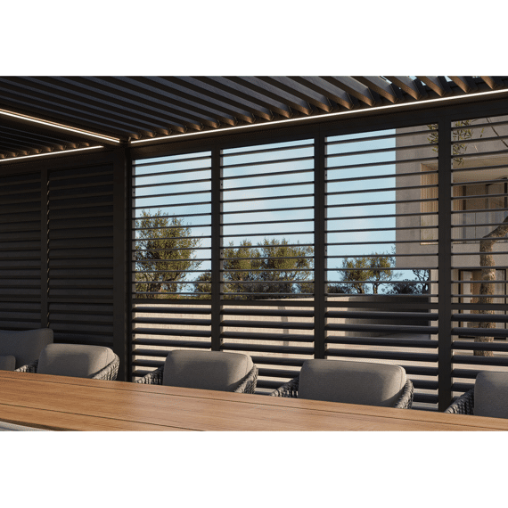 Suns Luxe Louvre Wand 95.3cm Voor Gazebo Zijde 3.05m Camel Sand