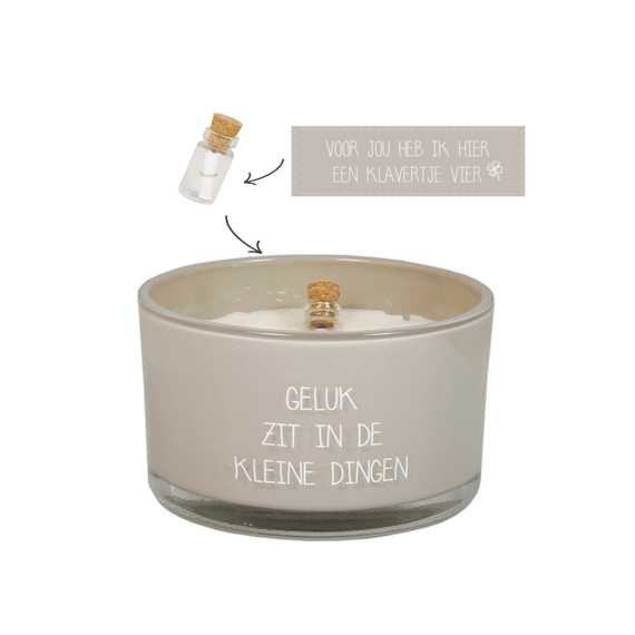 My Flame Flessenpost Kaars Geluk zit in de kleine dingen